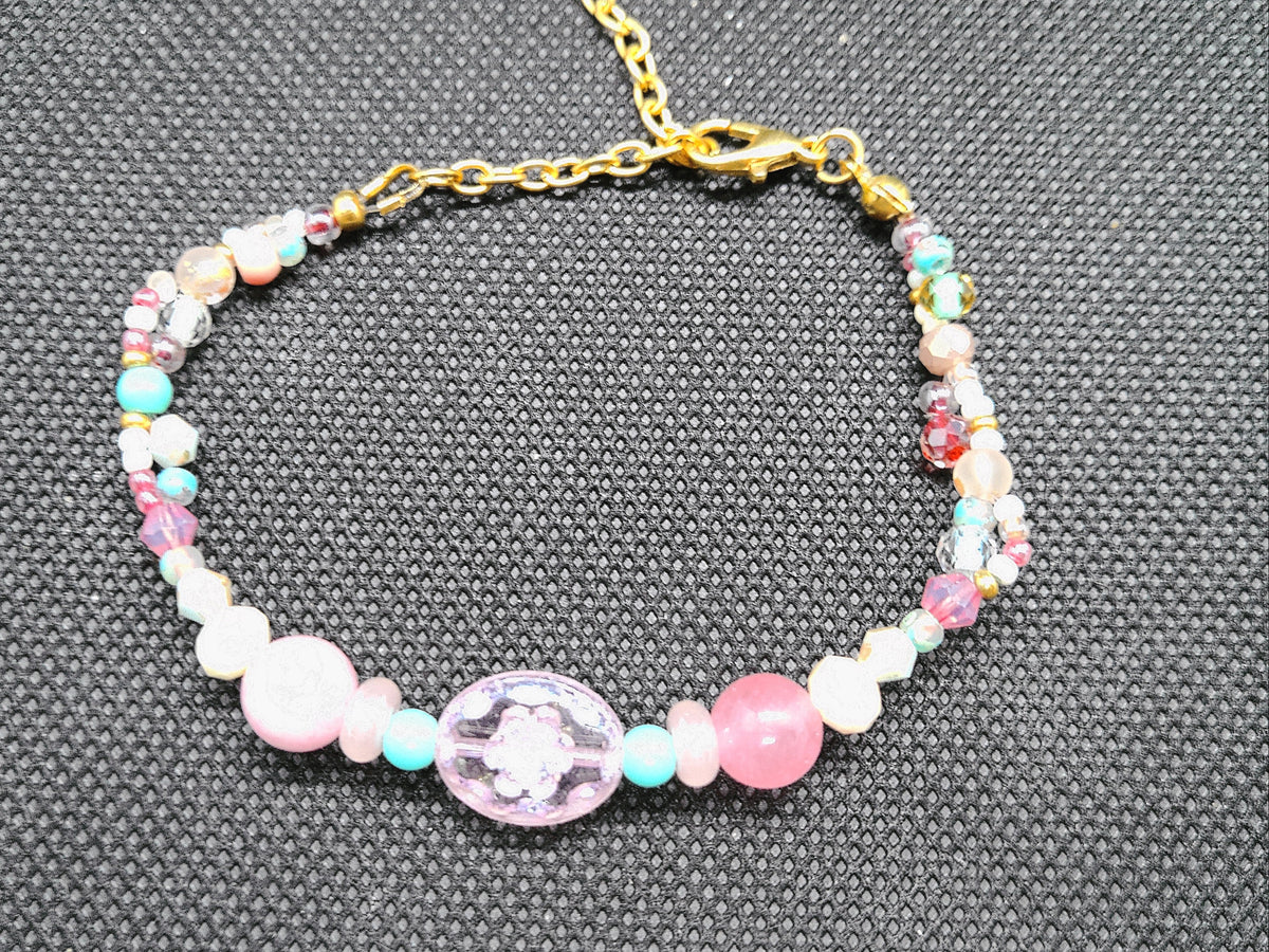 Pink Flower Bracelet