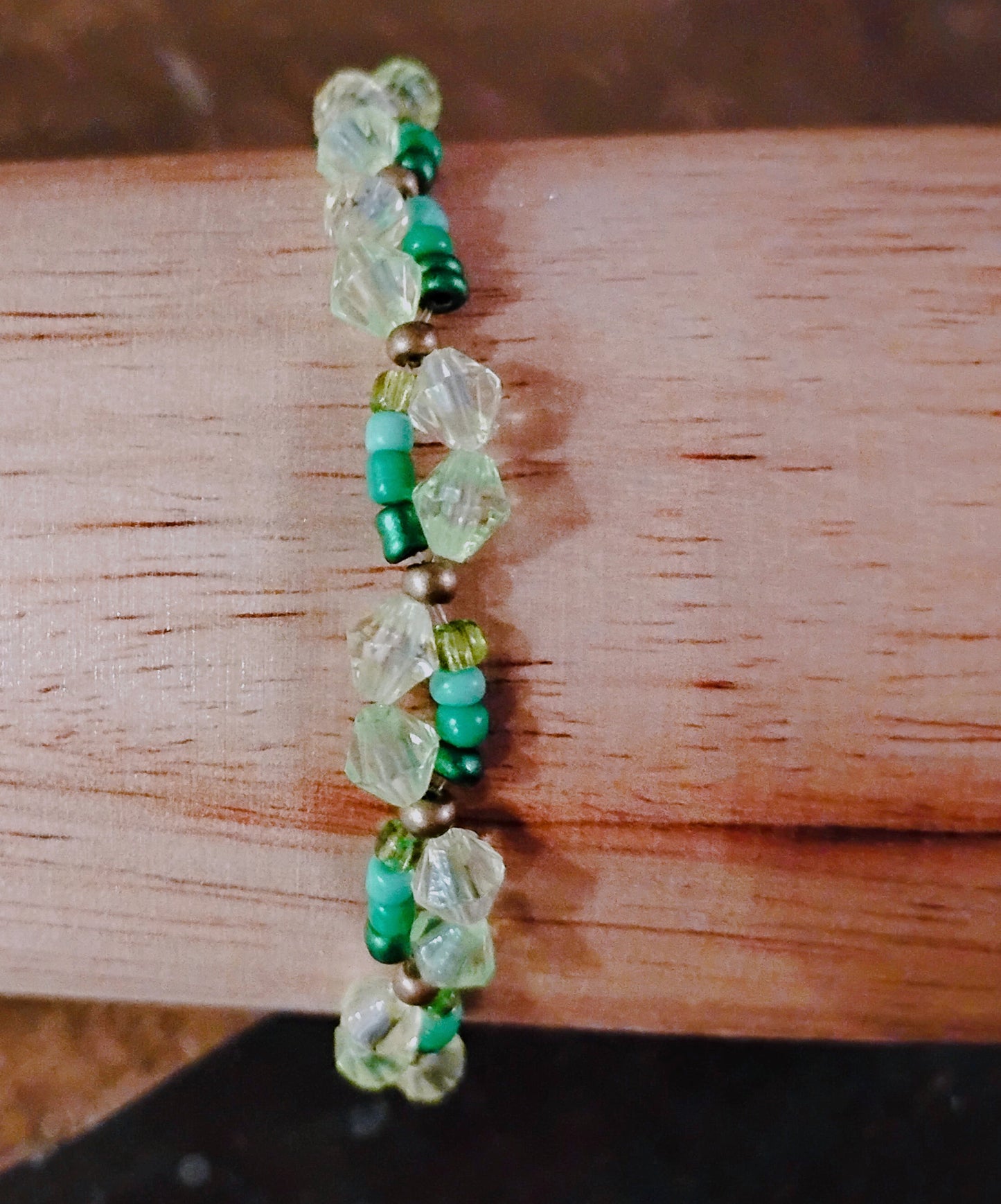 "River" Green beaded bracelet