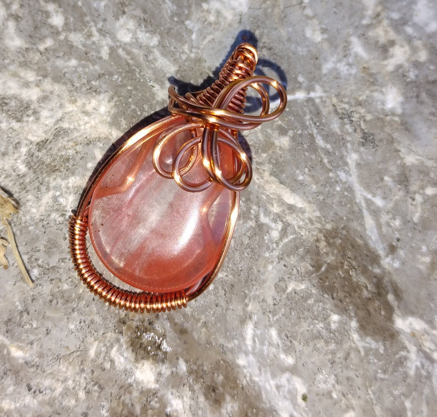 "Kacy" Real wrapped gemstone pendant