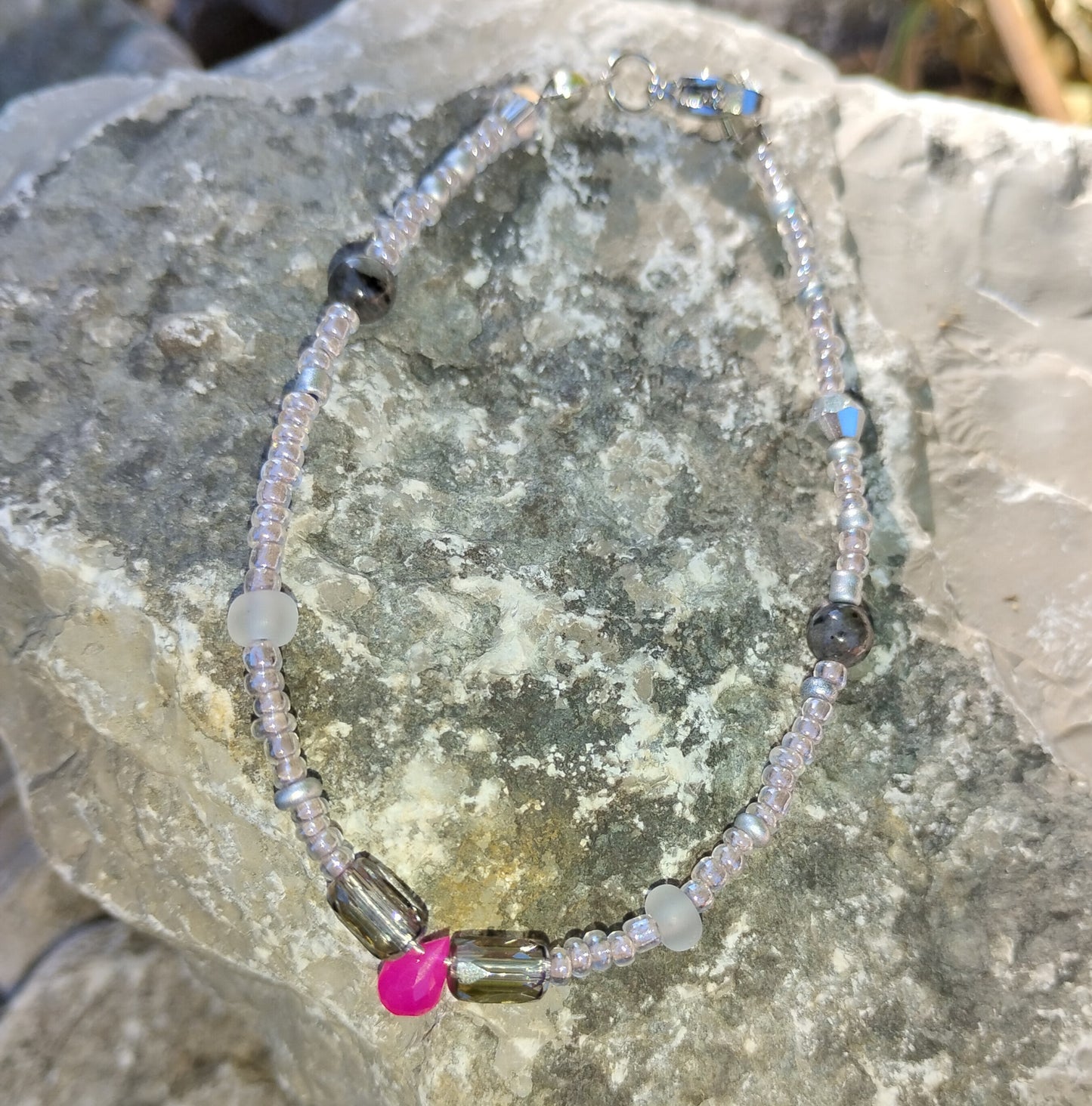 beaded real gemstone bracelet