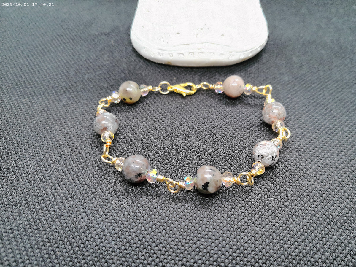 Handmade wire wrapped bracelet and earring set
