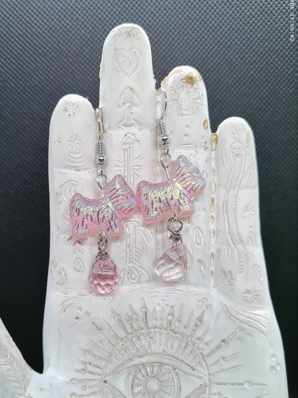 Pink Puppy Dangle Earrings