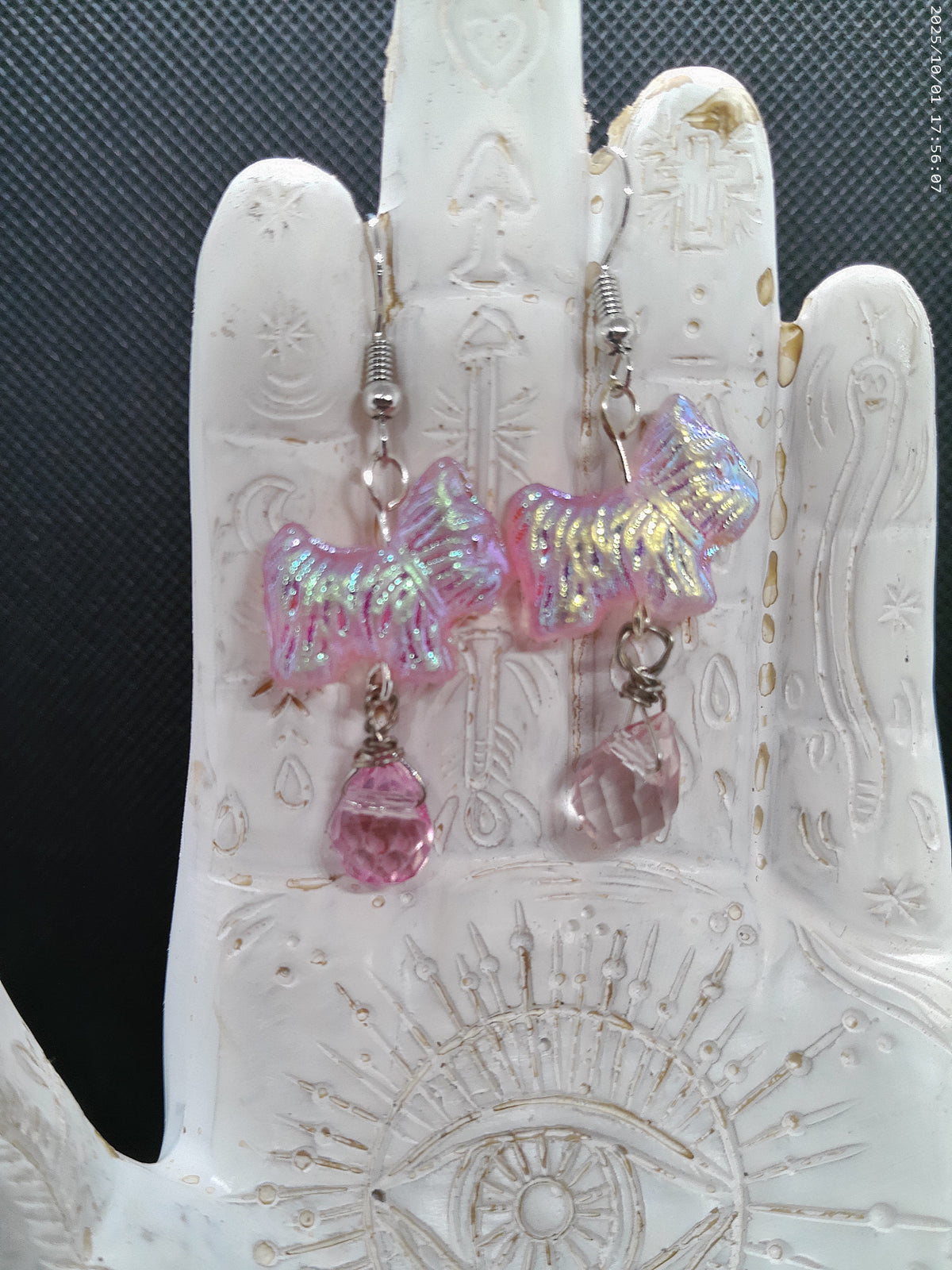 Pink Puppy Dangle Earrings