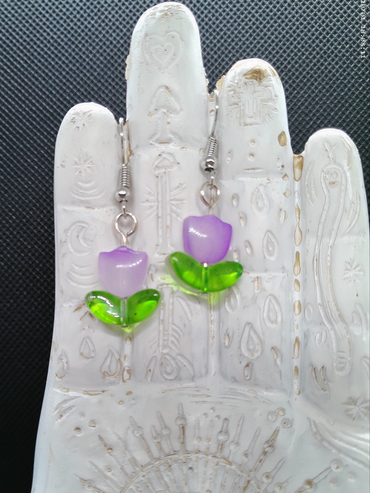 Purple Tulip Earrings