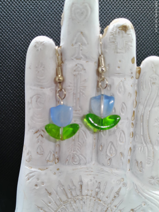Blue Tulip Earrings