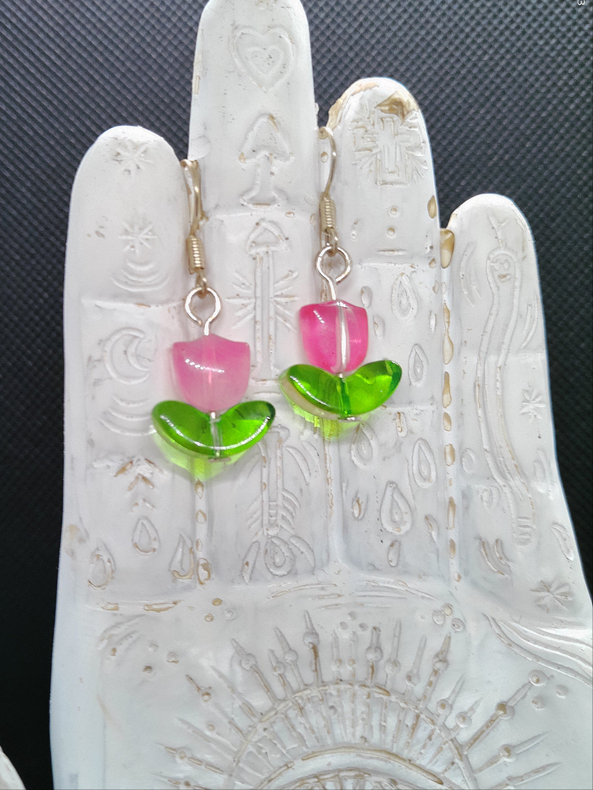 Pink Tulip Earrings