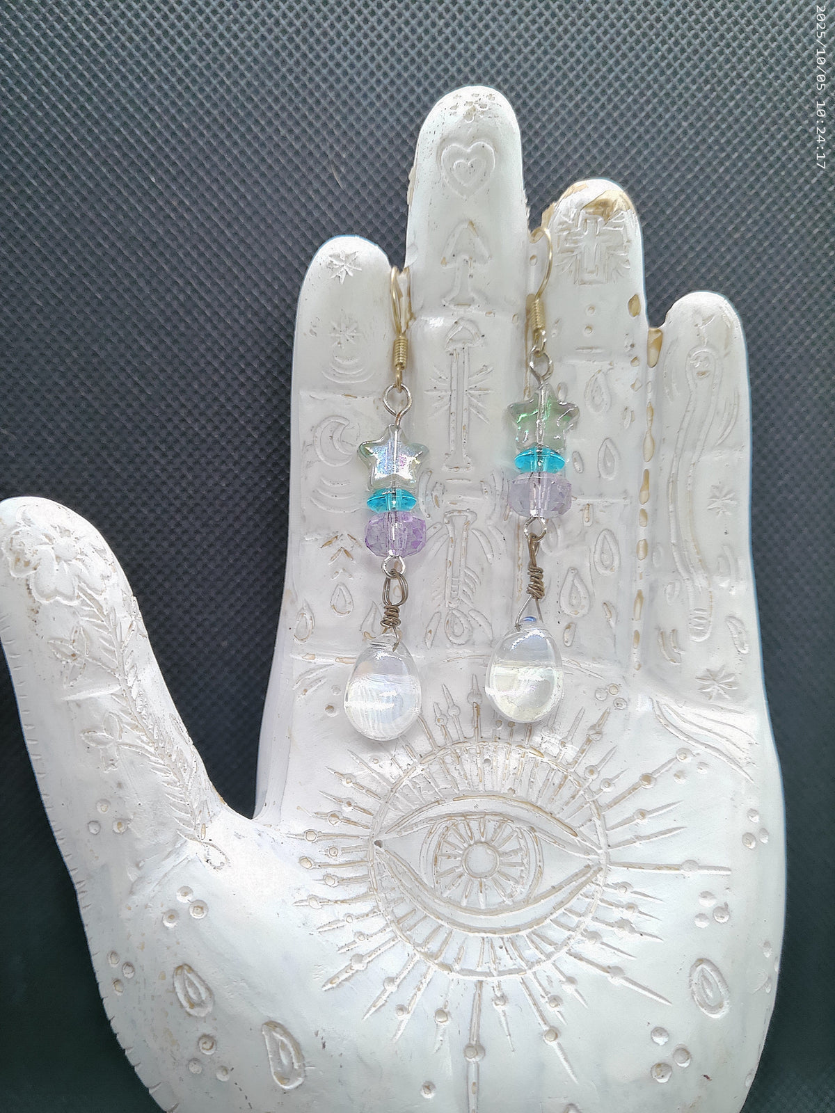 Glass Butterfly Necklace and Earring Set