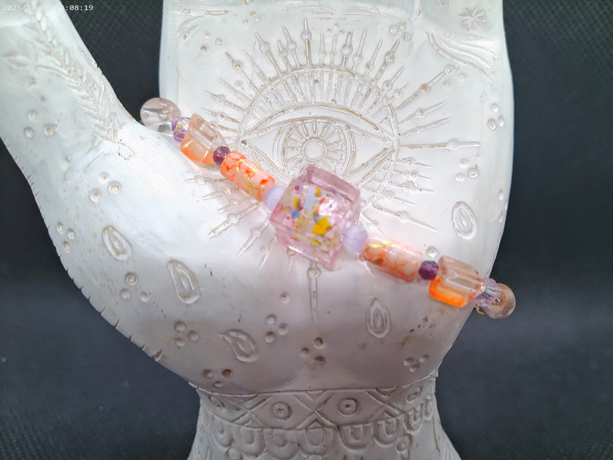 Chunky Orange and Purple Square Bracelet