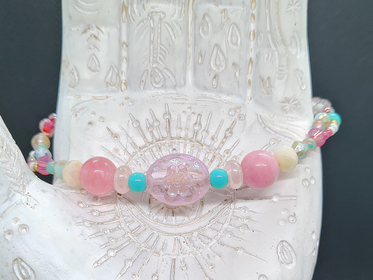 Pink Flower Bracelet