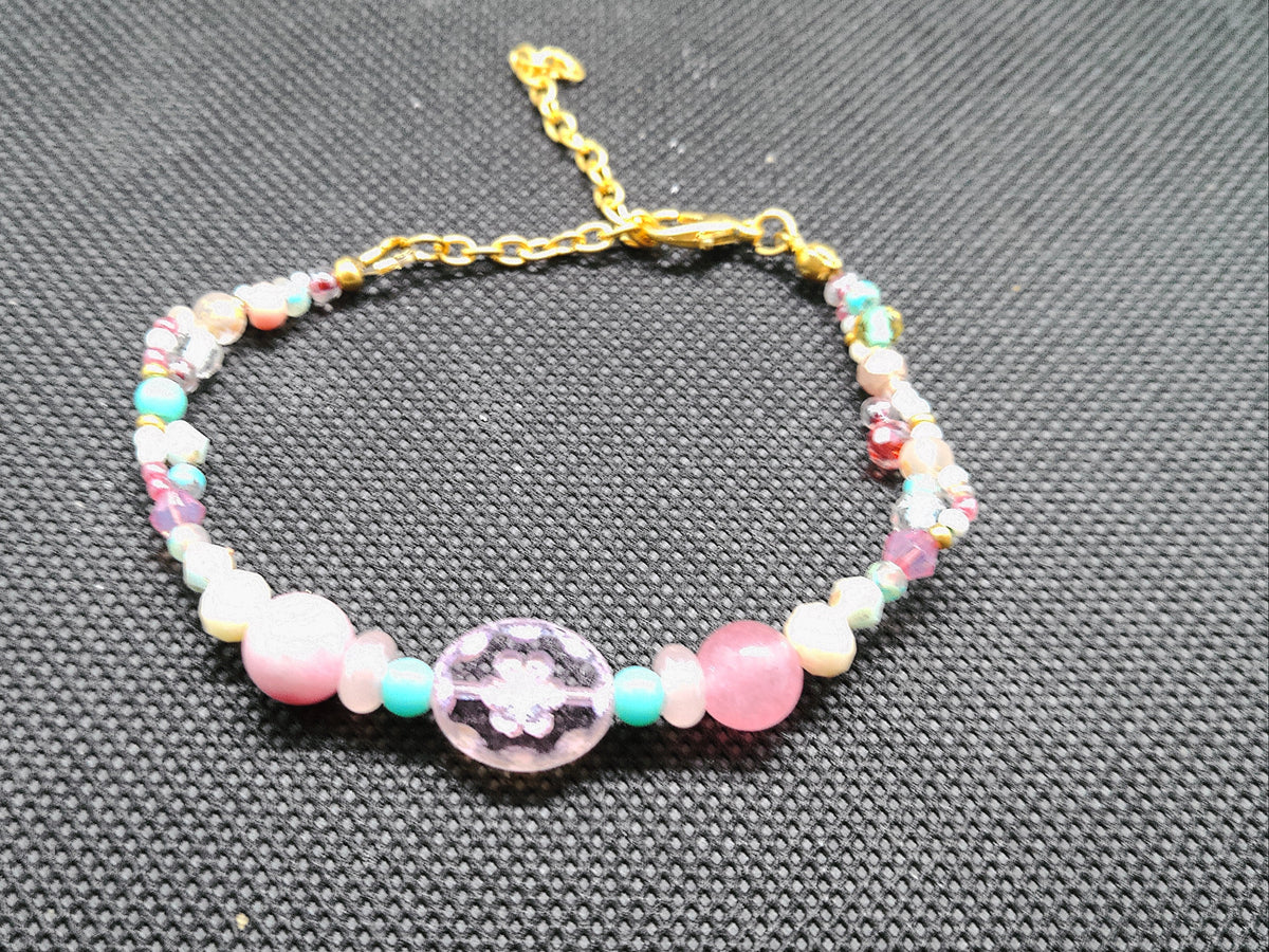 Pink Flower Bracelet