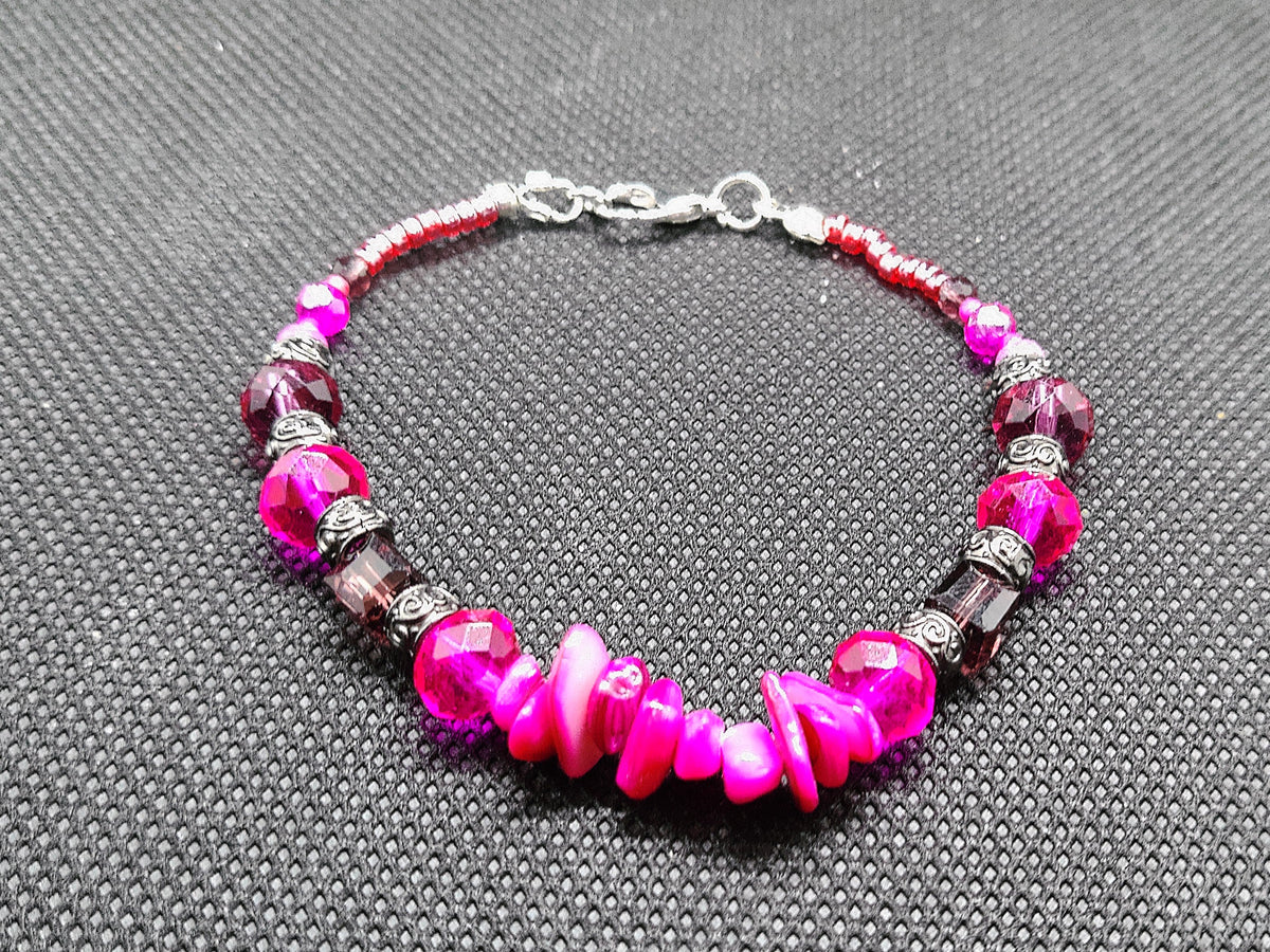 Pink Gemstone Chip Bracelet
