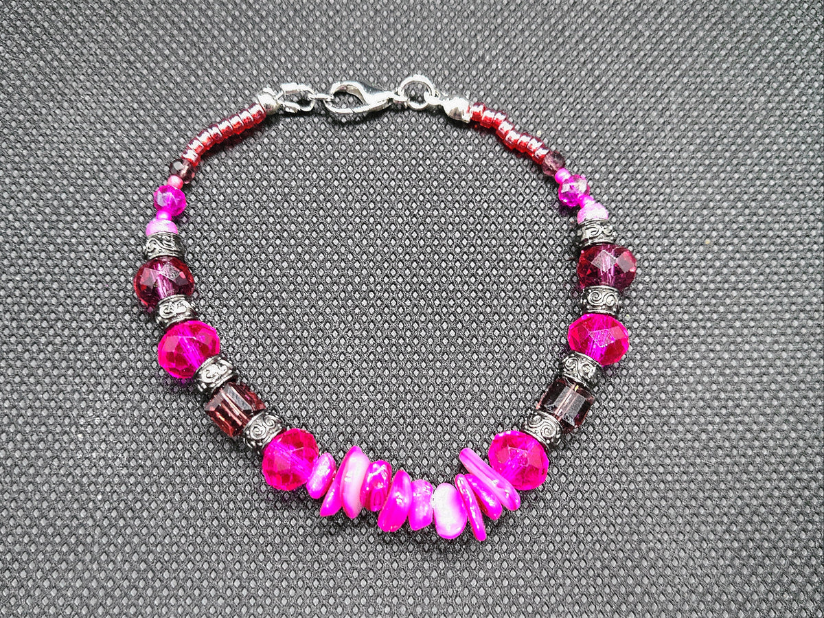 Pink Gemstone Chip Bracelet