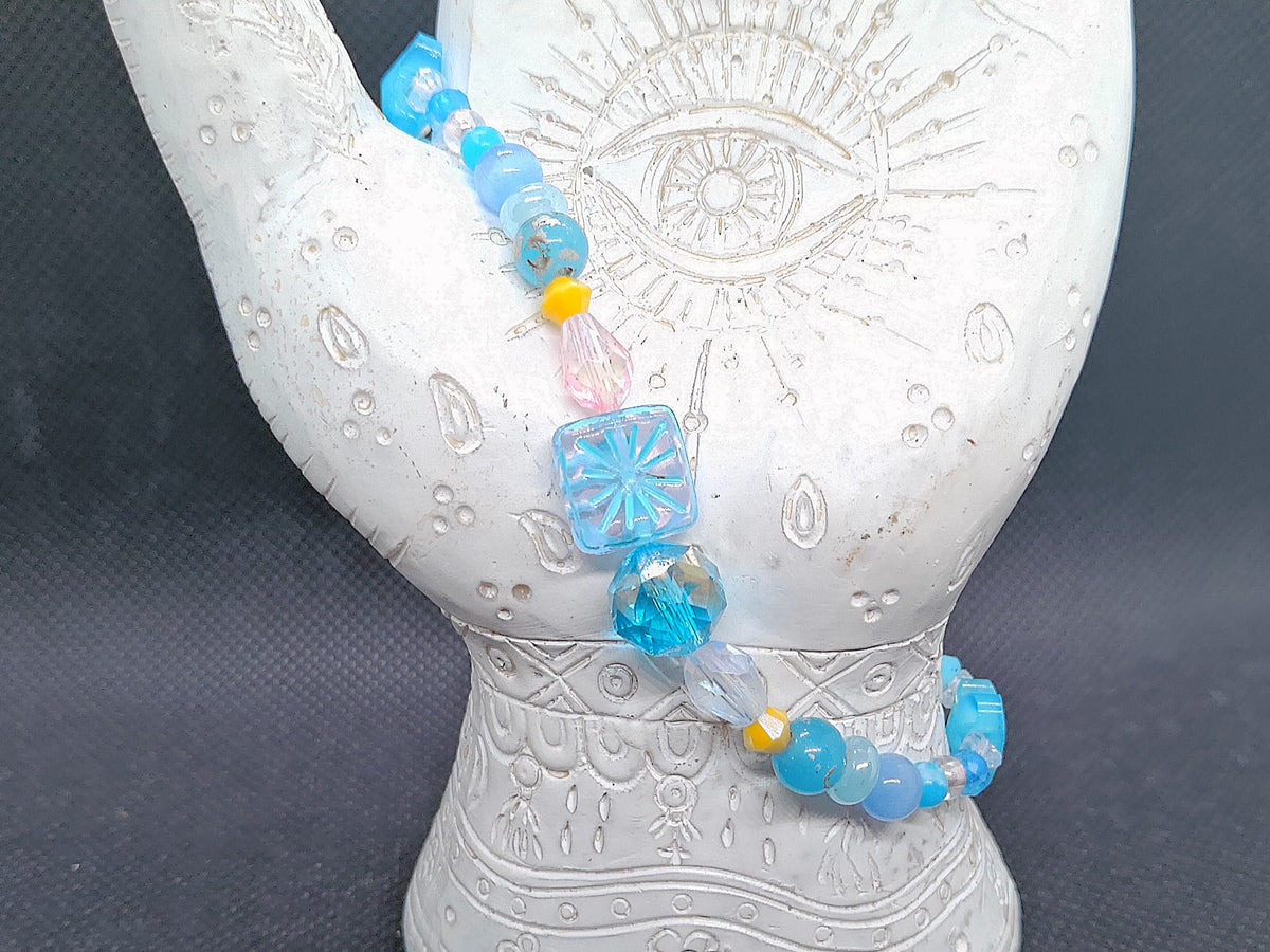 Blue Star & Butterfly with pops of yellow bracelet