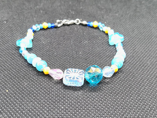 Blue Star & Butterfly with pops of yellow bracelet
