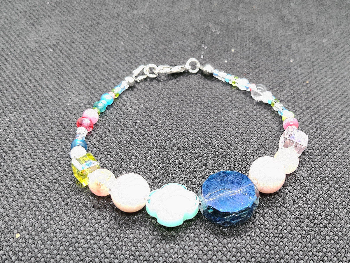 Teal Clover Beaded Bracelet