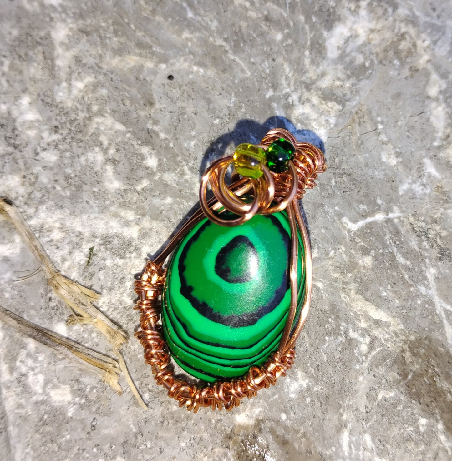"Harper" Real wrapped gemstone pendant