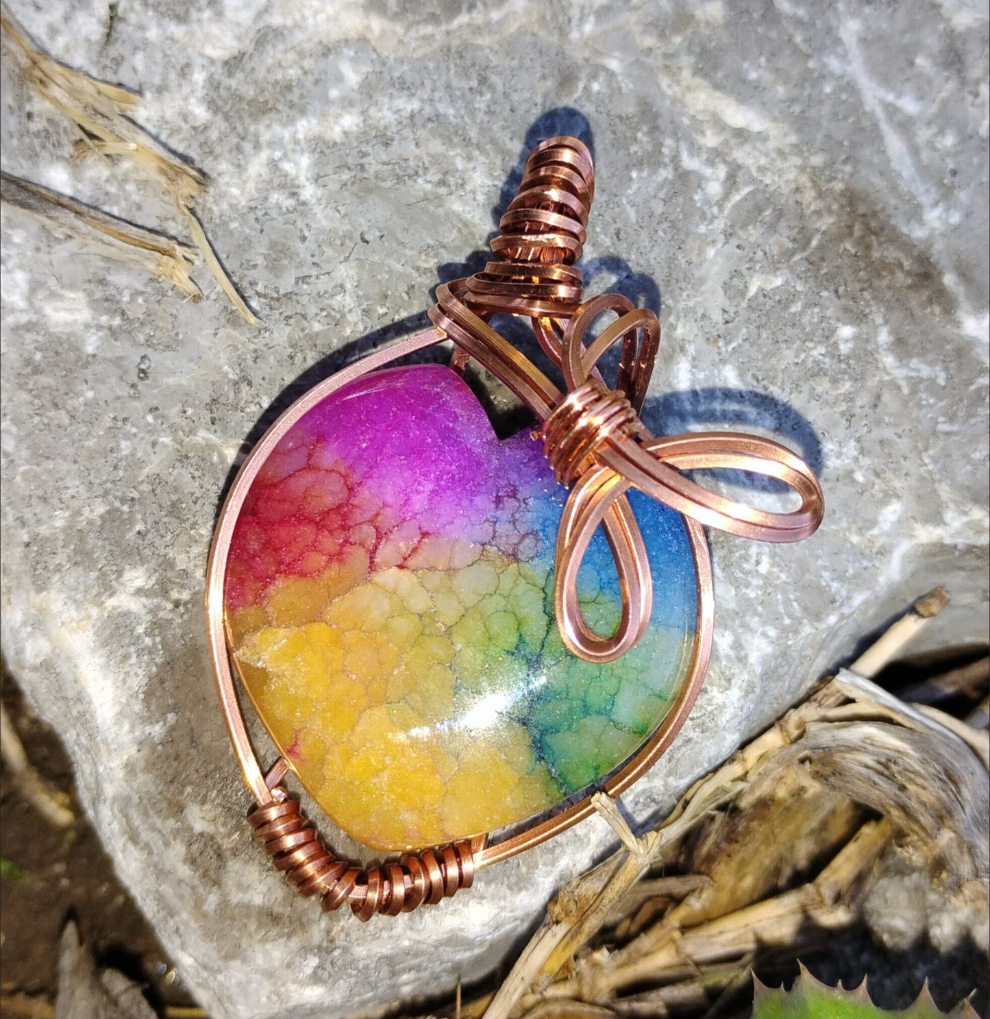 "Sarah-bell" Real wrapped gemstone