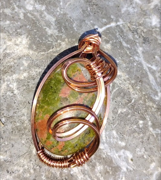 "Diana" Real wrapped gemstone pendant