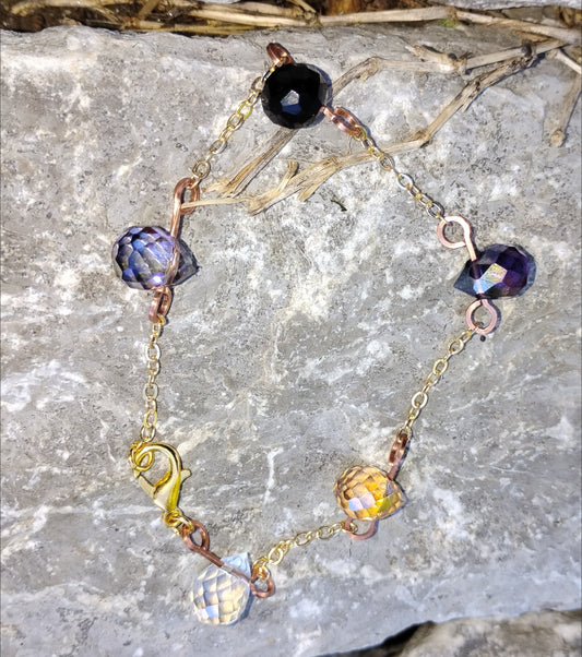 "holly" beaded and chain bracelet