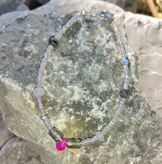 beaded real gemstone bracelet