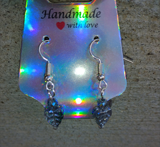 Blue Leaf Earrings