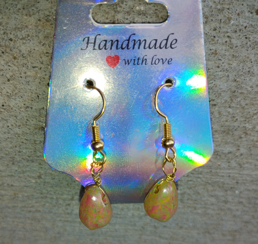 Green/Orange Bead Earrings