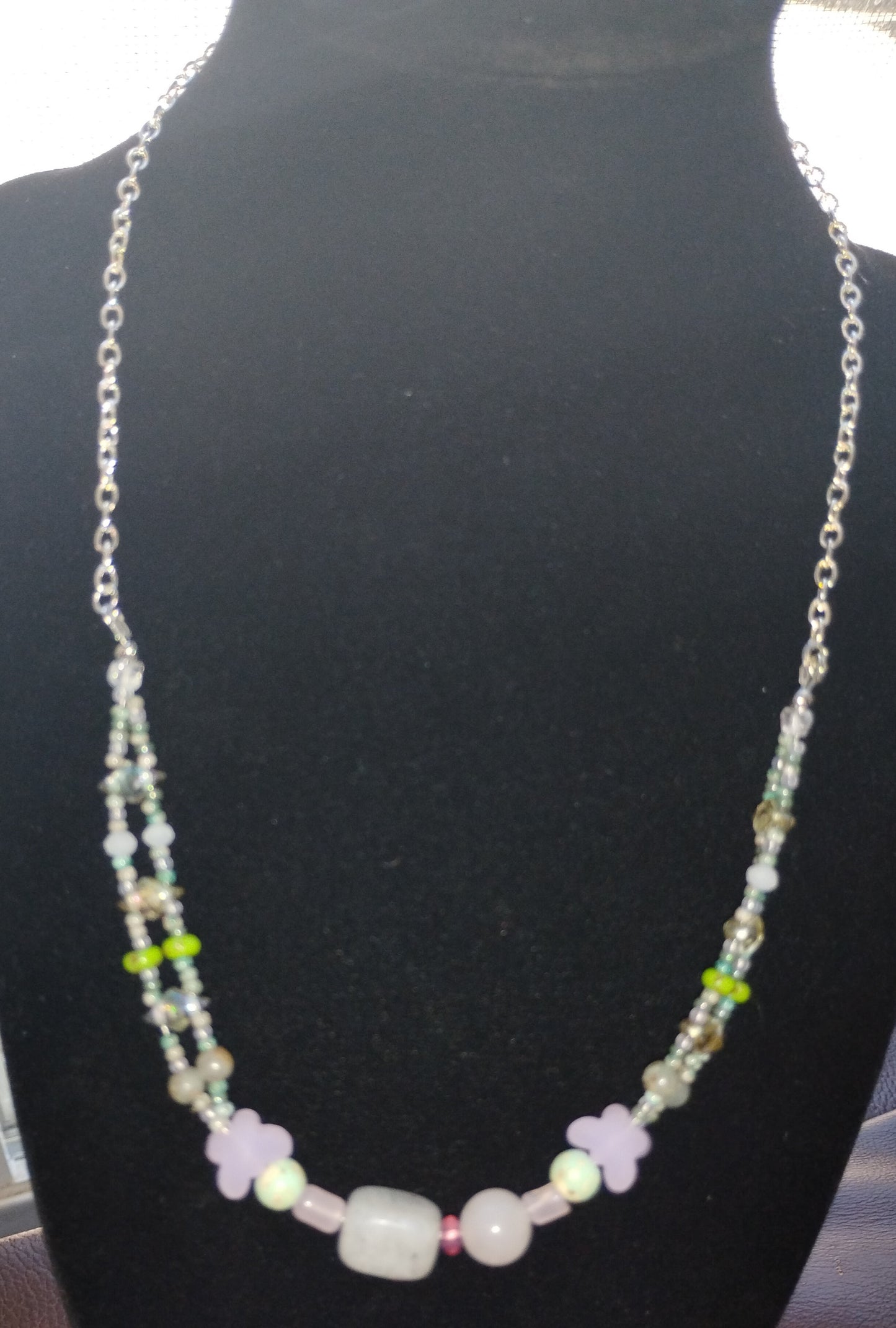 Chunky bead and butterfly necklace